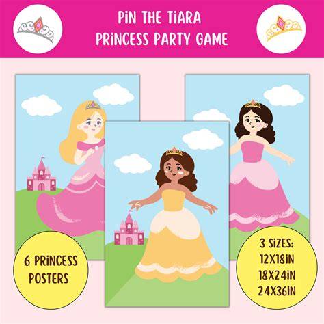Pin The Tiara On The Princess Game Printable