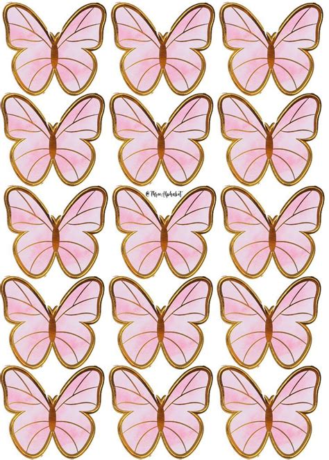 Pink And Gold Butterfly Printable