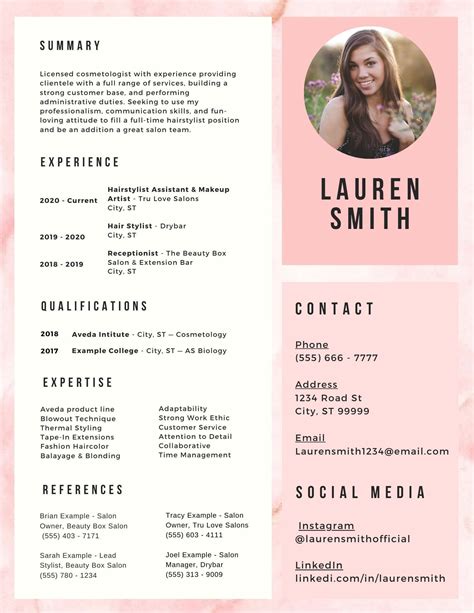 Pink Resume Template