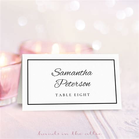 Place Card Template Free