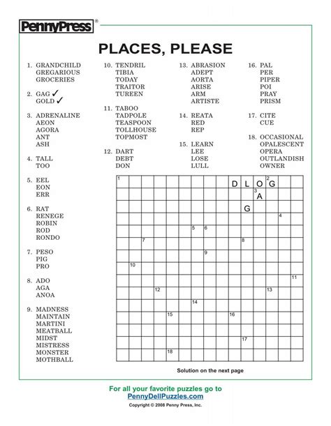 Places Please Puzzles Printable
