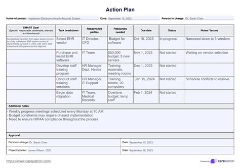 Plan Of Action Amazon Template