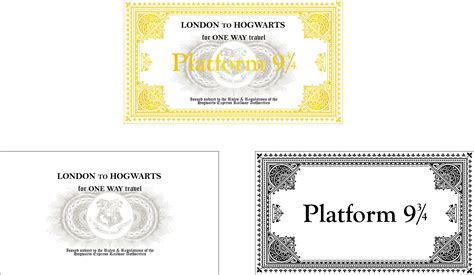 Platform 9 3/4 Printable Ticket