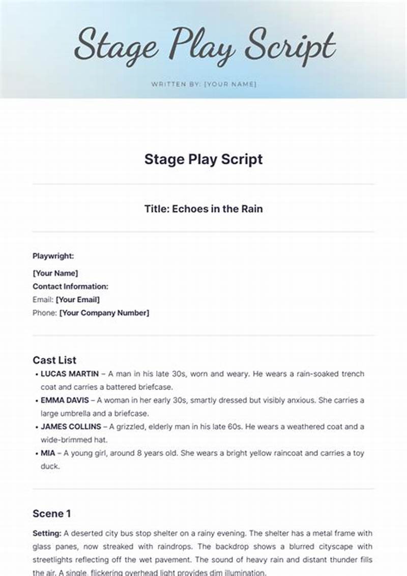 Play Script Format Template