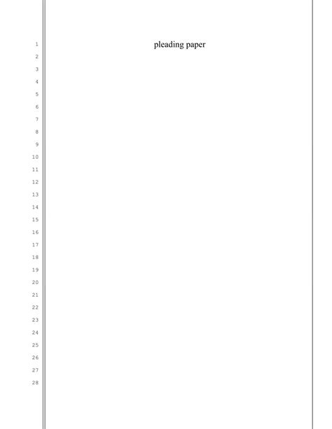 Pleading Paper Template Free