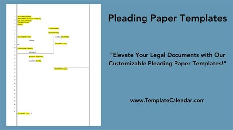 Pleading Paper Template Word Free