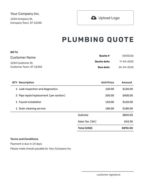 Plumbing Quote Template