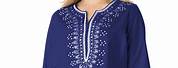 Plus Size Embroidered Cotton Tunic