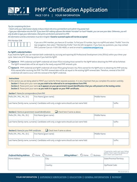 Pmp Application Template
