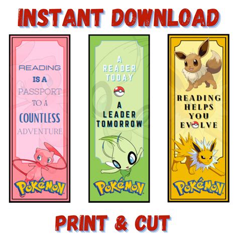 Pokemon Bookmark Printables
