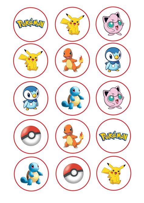 Pokemon Cupcake Toppers Printable