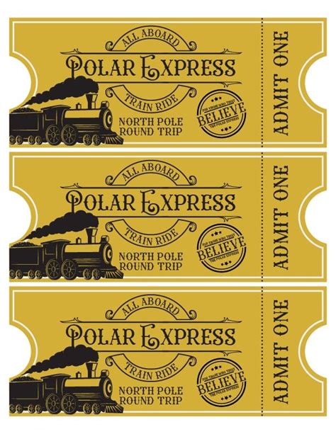 Polar Express Tickets Printable