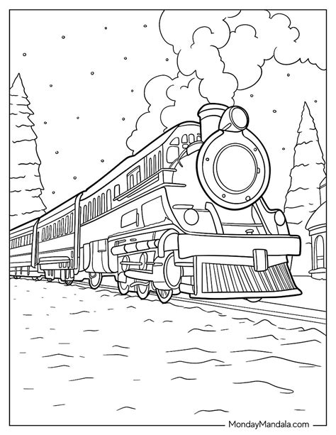 Polar Express Train Printable Coloring Pages