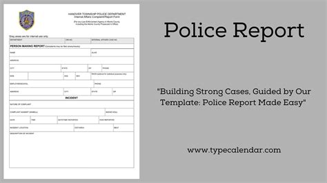 Police Report Template For Students