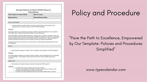 Policies And Procedures Template Word