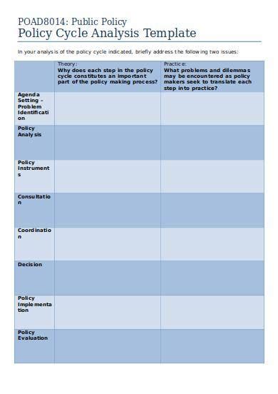 Policy Analysis Paper Template