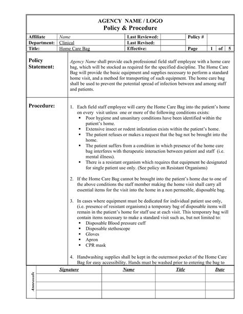 Policy And Procedure Template