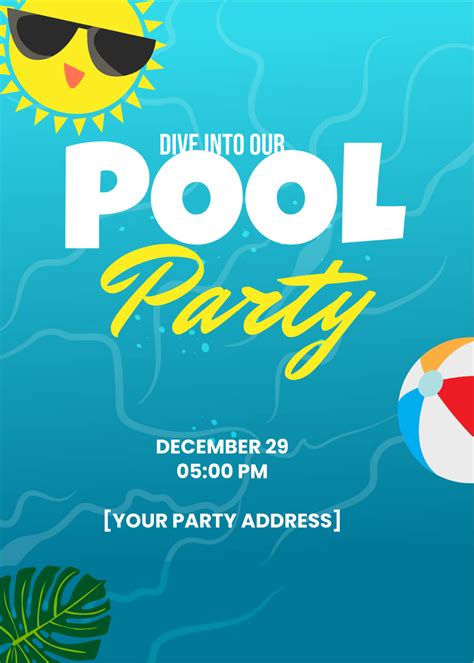 Pool Party Invitation Templates