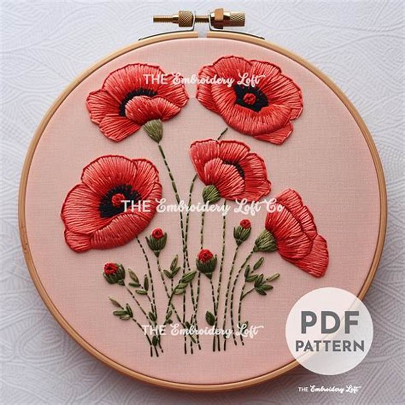 Poppy Embroidery Pattern