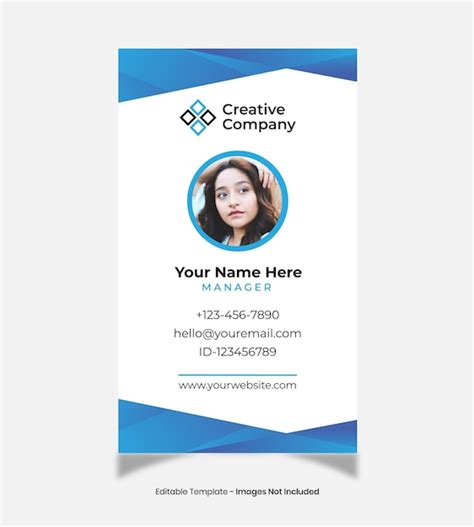 Portrait Business Card Template