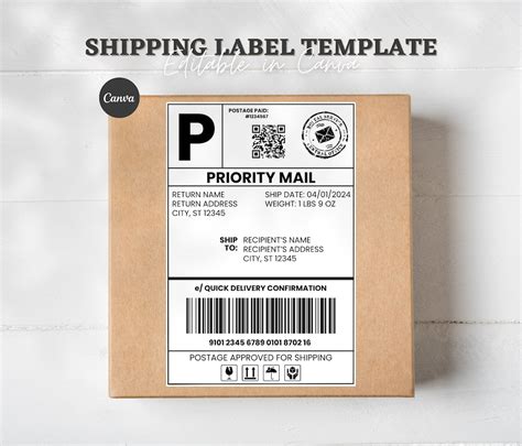 Postal Label Template