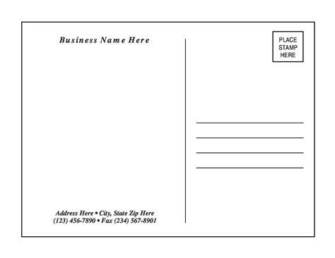 Postcard Address Template