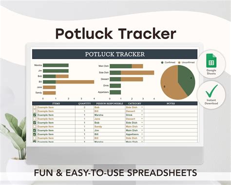 Potluck Spreadsheet Template
