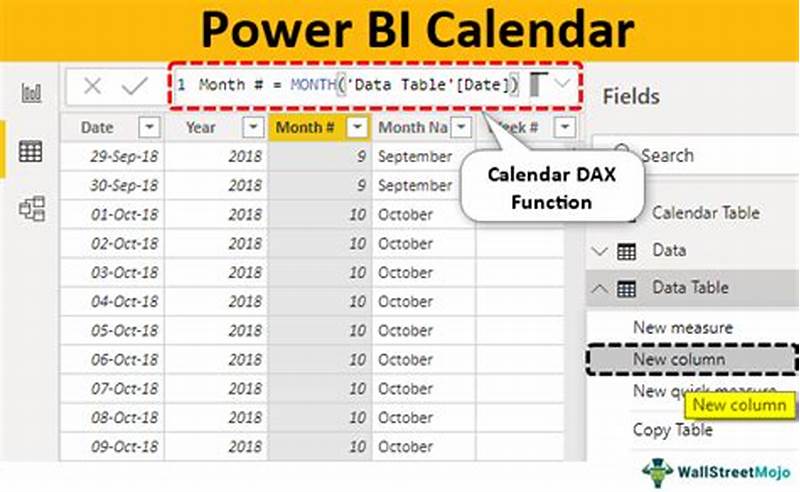 Power Bi Create Calendar Table Power Query