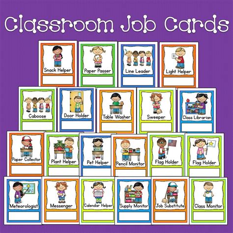 Preschool Classroom Job Chart