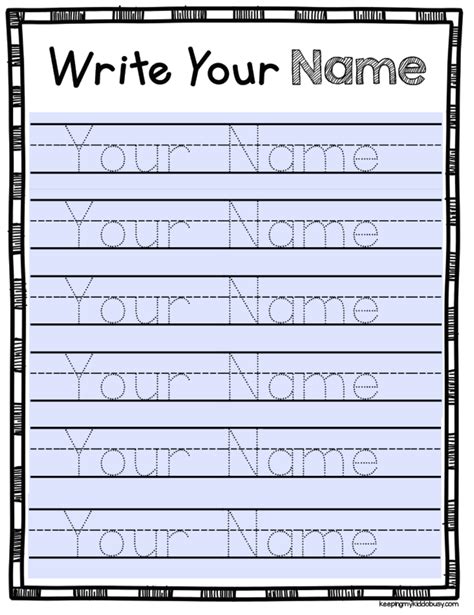 Preschool Name Tracing Template