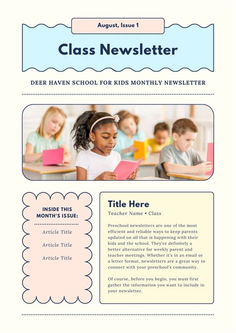Preschool Newsletter Templates