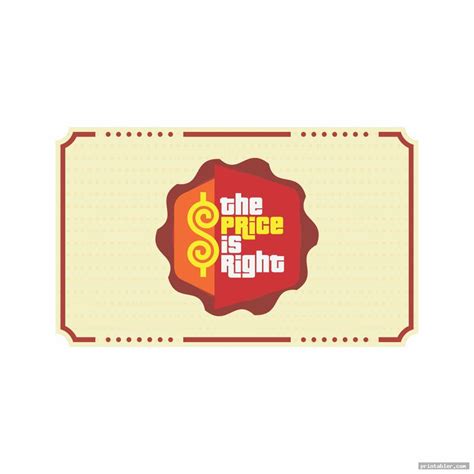 Price Is Right Name Tags Template