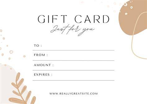 Print Gift Card Template