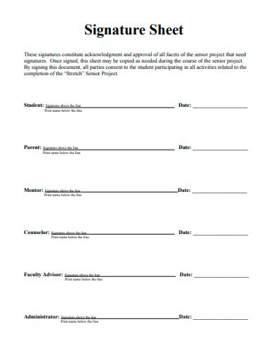 Print Name And Signature Template