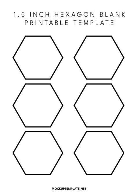Printable 1.5 Inch Hexagon Template