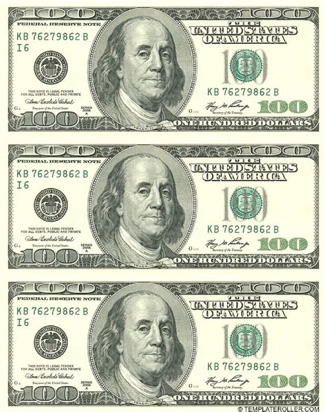 Printable 100 Dollar Bill