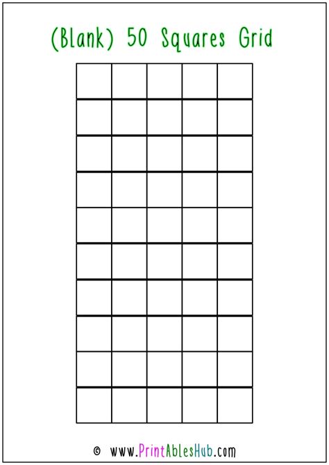 Printable 50 Square Grid With Numbers