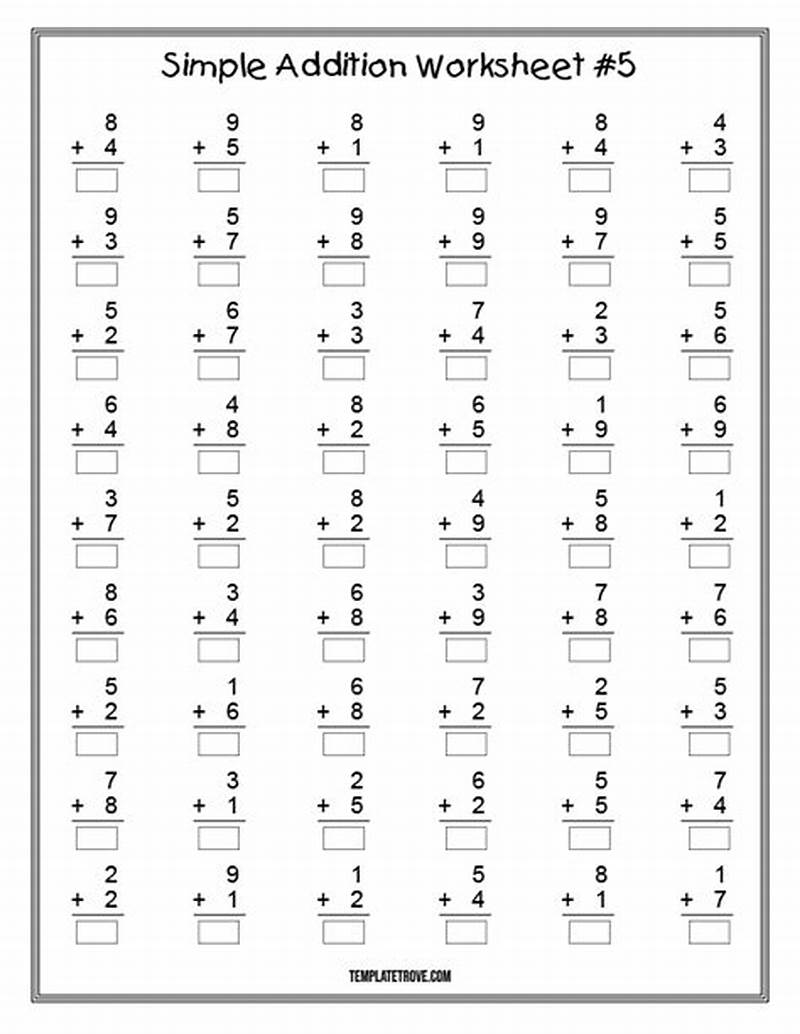 Printable Adding Sheets