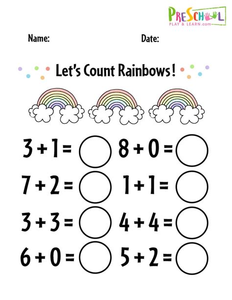 Printable Addition Sheets For Kindergarten