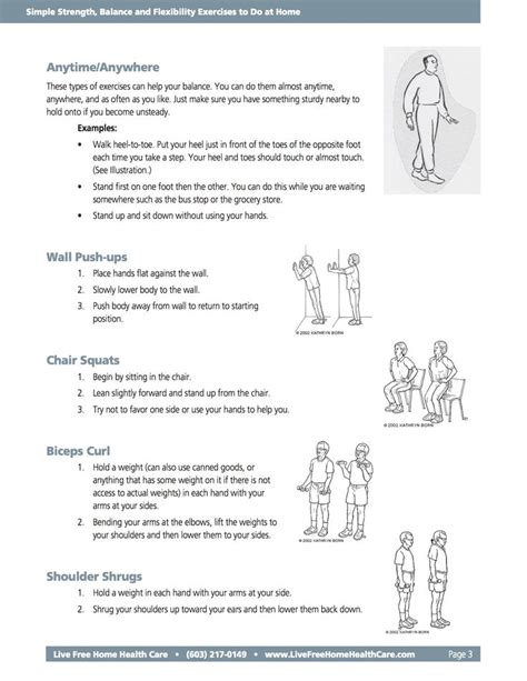 Printable Balance Exercises For Seniors With Pictures