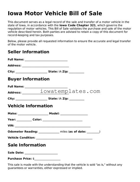Printable Bill Of Sale Iowa