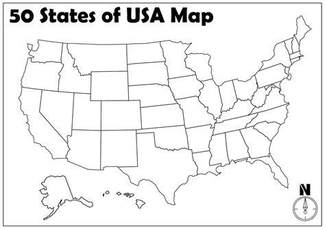 Printable Blank 50 States Map With Word Bank