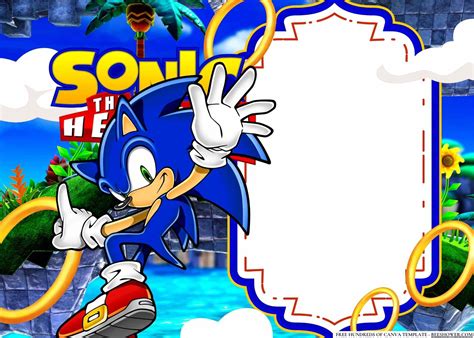 Printable Blank Sonic Invitations