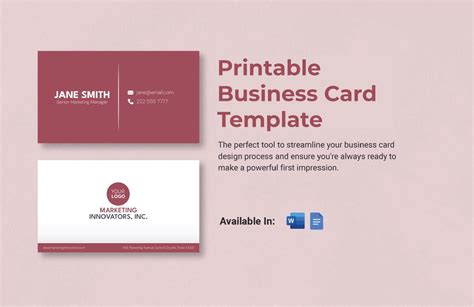 Printable Business Card