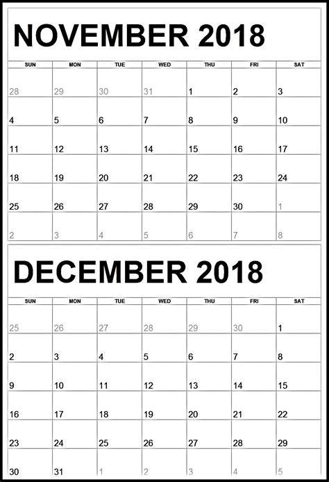 Printable Calendar November 2018 Print-a-calendar.com