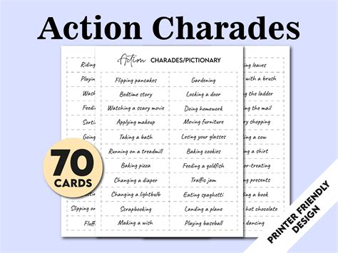 Printable Charades Game Cards