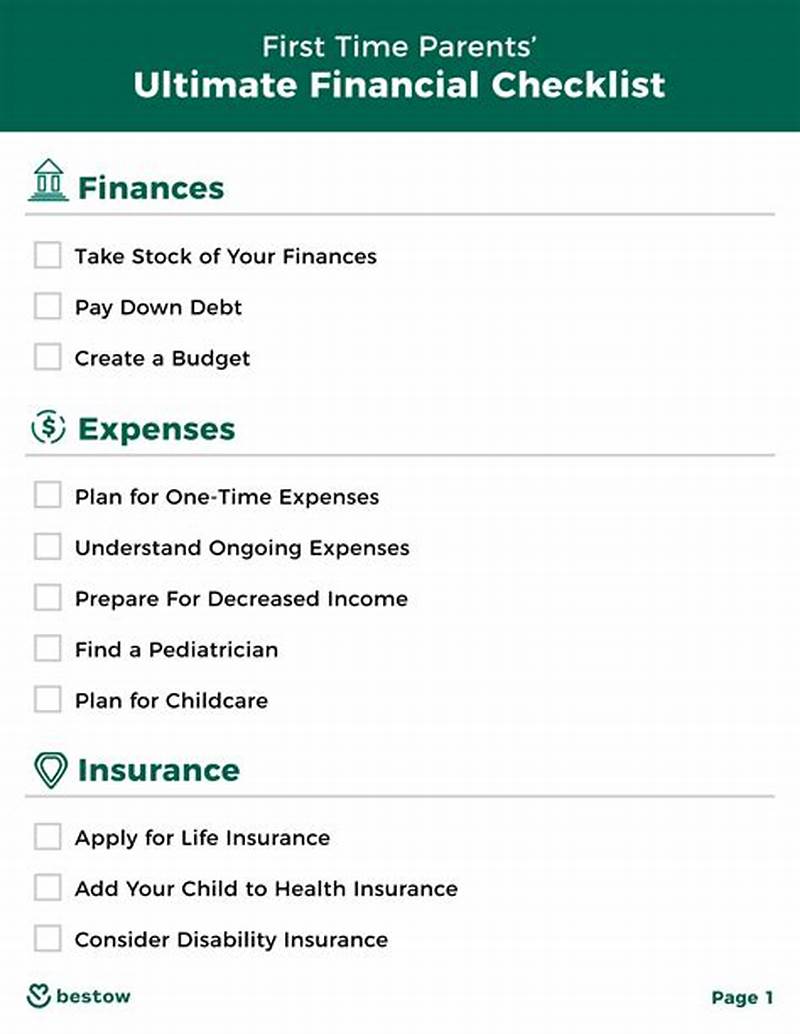 Printable Checklist For Taking Over Parents  Finances