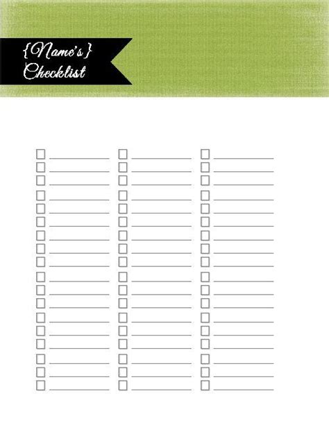 Printable Checklist Maker