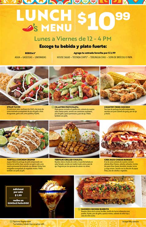 Printable Chilis Menu With Prices