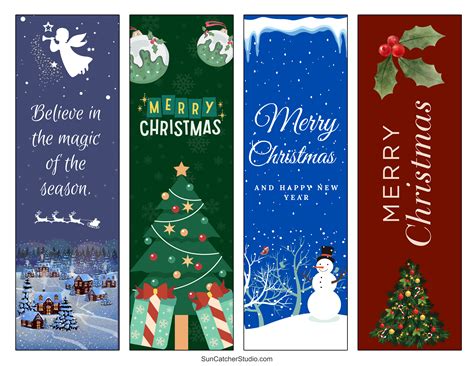 Printable Christmas Bookmarks Free